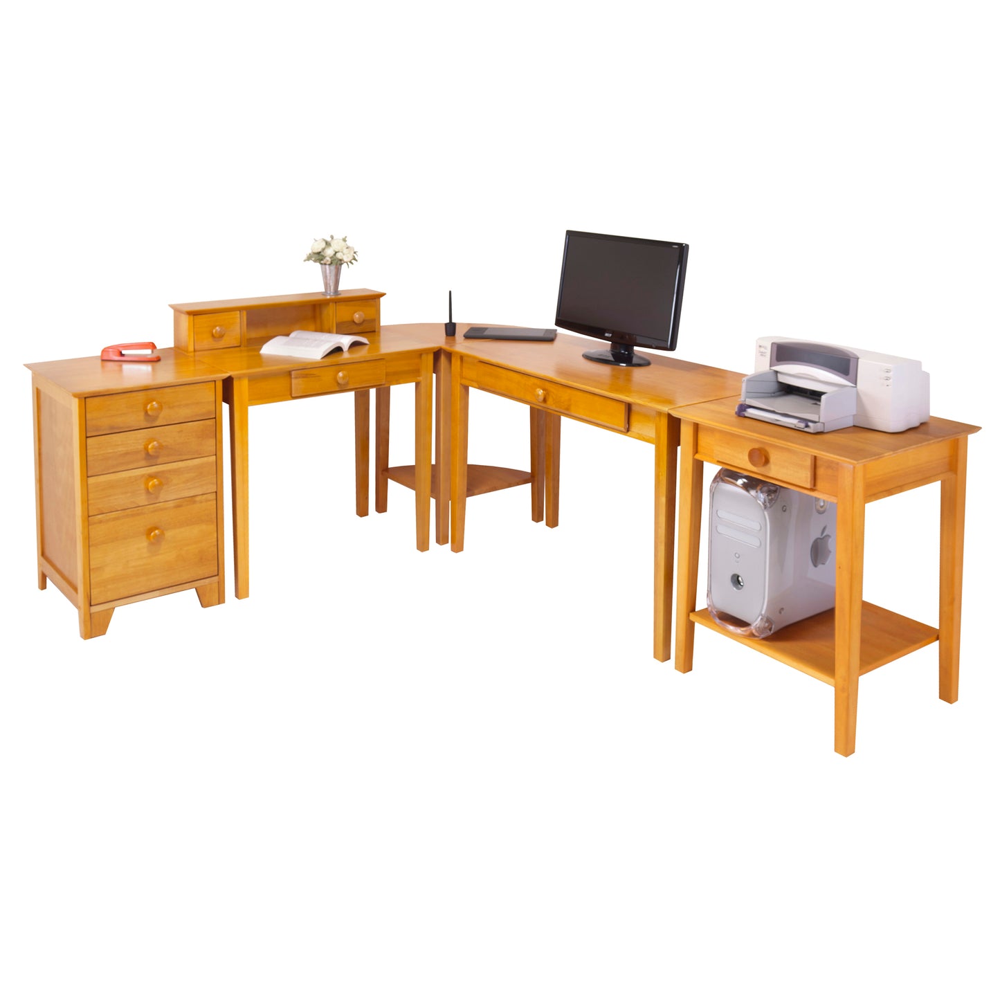 Studio Home Office 5-pc Set, Honey Pine