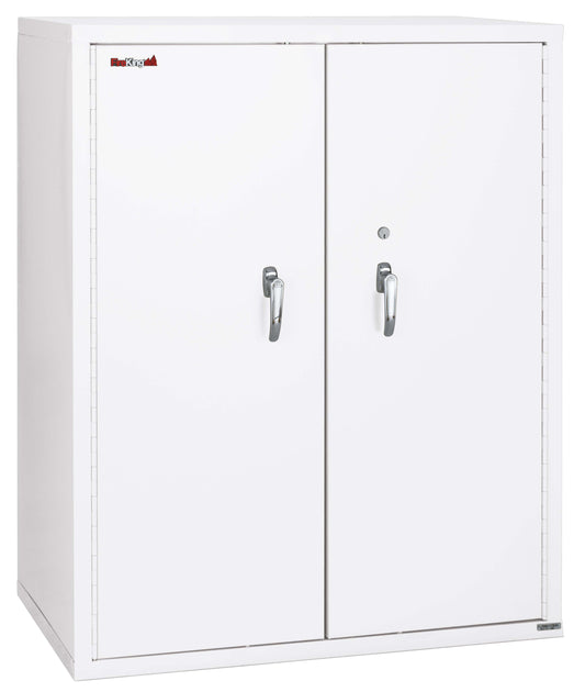 FireKing Fire Resistant - Double Door Storage Cabinet with Letter End Tab Inserts - 44"H - Arctic White