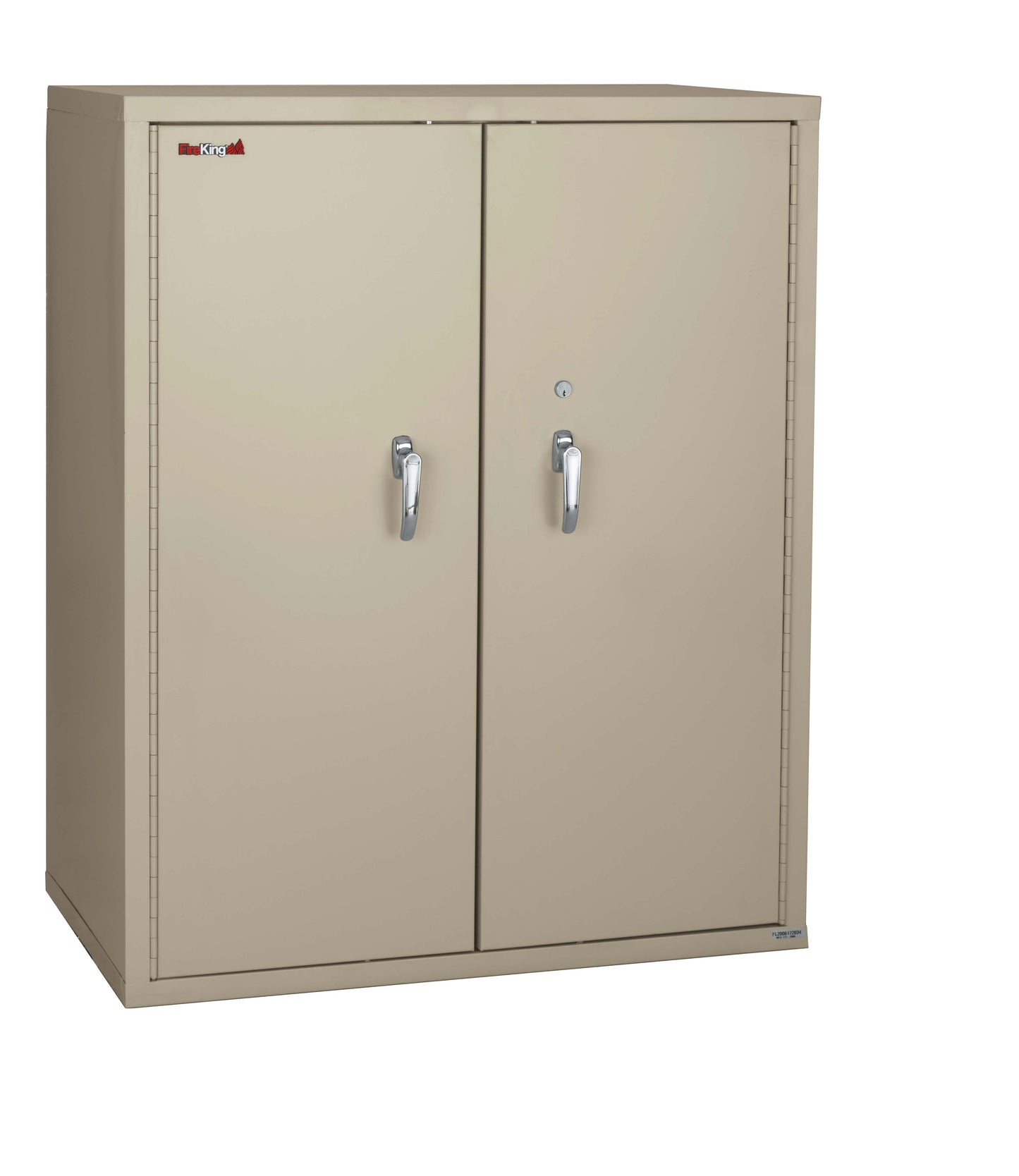 FireKing Fire Resistant - Double Door Storage Cabinet with Letter End Tab Inserts - 44"H - Parchment